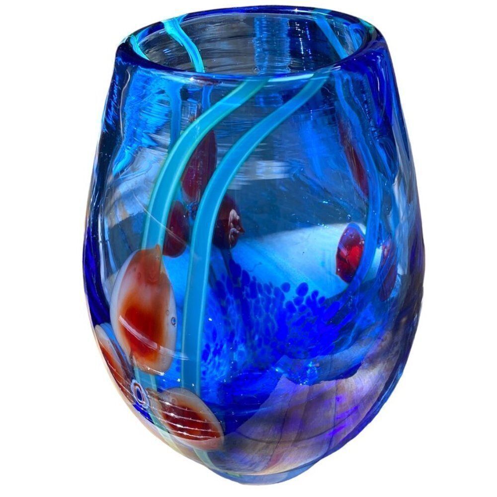 Vintage Late 20th Century Hand Blown Multicolored Case Crystal Polish Va… - Picture 6 of 9